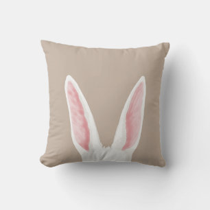 Coussin Oreilles de lapin blanches aquarelle sur Pâques be