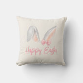 Coussin Oreilles de Lapin de Pâques à l'aquarelle avec Rub (Recto)