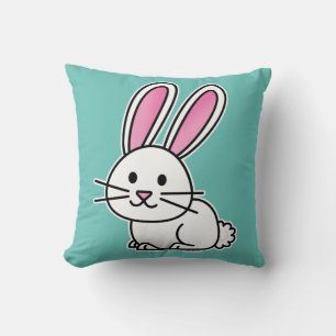 Coussin Oreilles de queue pelucheuse blanche chanceuse de