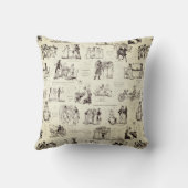 Coussin Orgueil et Préjugés Toile Marron Beige Citations (Verso)