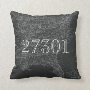 Coussin oriental gris de code postal de carte des
