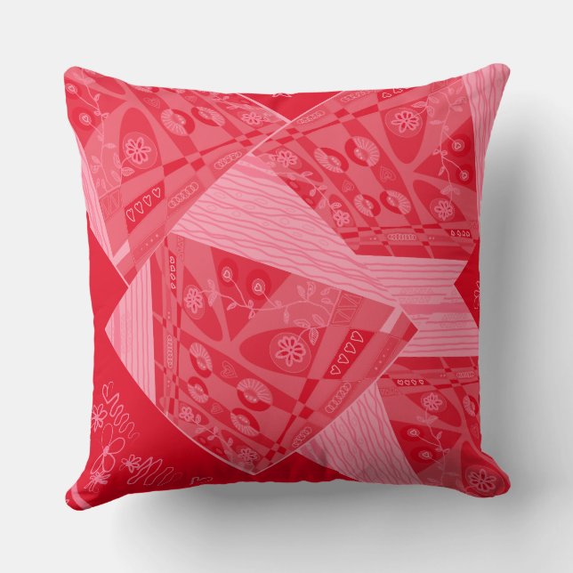 Coussin Origami Chintz (L) fraise rouge (Verso)