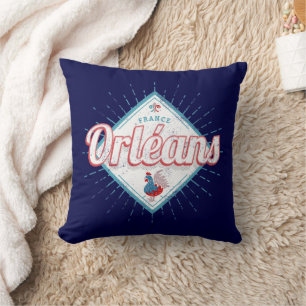Coussin Orléans Loiret France Retro Rooster Vintage