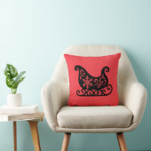 Coussin Ornate Sleigh with White Snowflake Design (Chaise)