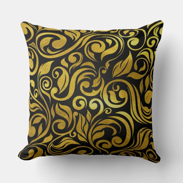 Coussin orné noir et or (Recto)