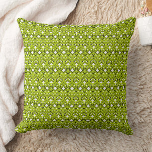 Coussin Ornement brillant abstrait vert néon uni