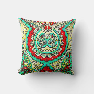 Coussin Ornement d'arabesque néon : style des années 80.