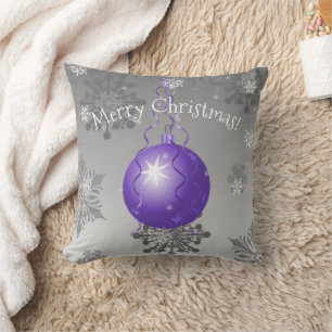 Coussin Ornement de Noël mauve fantaisie Jeu d'oreiller