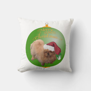 Coussin Ornement de Noël Pékinois Santa