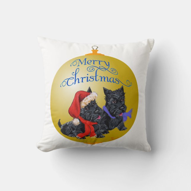 Coussin Ornement de Noël Terrier Écossais (Recto)