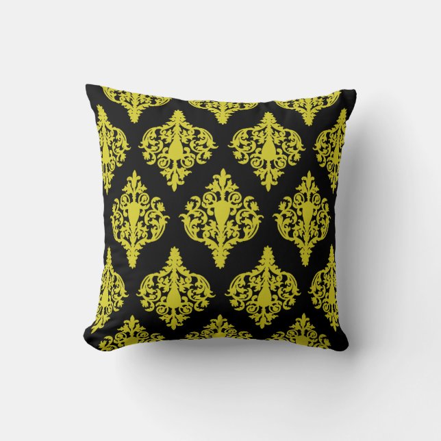 Coussin Ornement de papier peint Damas Style. (Recto)