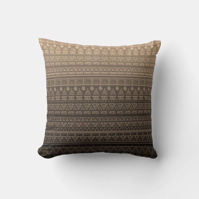 Coussin Ornement ethnique Brown (Recto)
