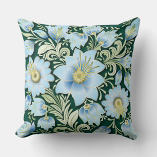 Coussin Ornement Floral bleu Abstrait sur Arrière - plan v