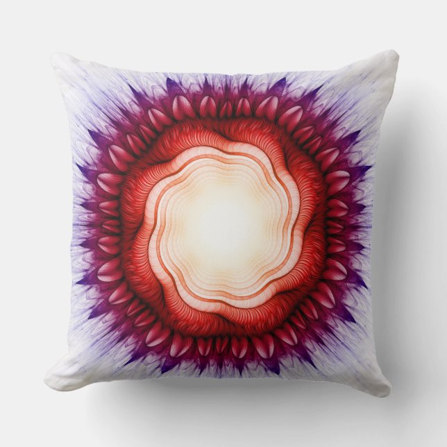 Coussin Ornement floral rouge (Recto)