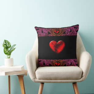 Coussin Ornement Goth Purple Avec Coeur