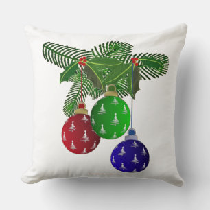 Coussin Ornements Colorés pour l'Arbre de Noël