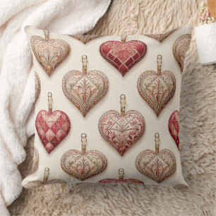 Coussin Ornements de cœur ornés - Baroque et piqué (1)