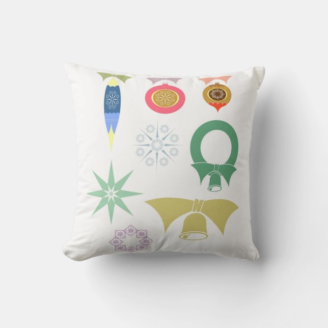 Coussin Ornements de Noël décoratifs (Recto)