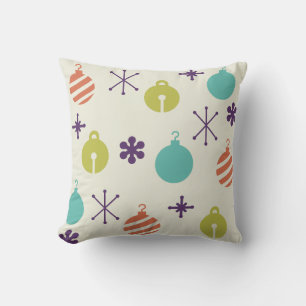 Coussin Ornements de Noël Rétro Flocons de Neige