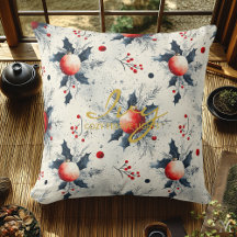 Ornements Rouges Classiques & Houx – Noël Élégant 