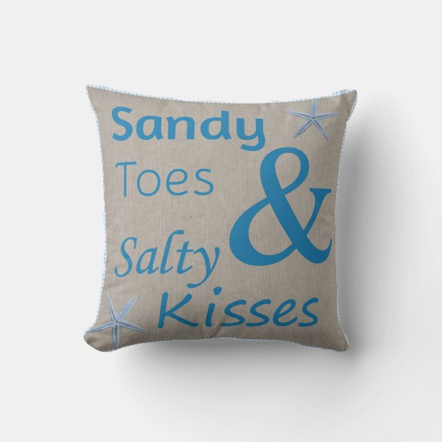 Coussin Orteils de Sandy et citation salée de la vie de (Recto)