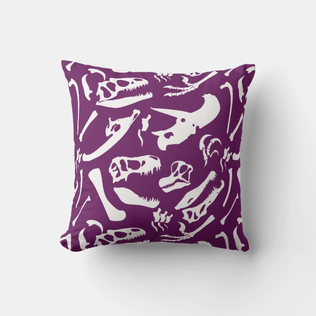 Coussin Os Dinosaures (Violet) (Recto)