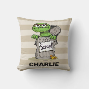 Coussin Oscar le Grouch personnalisé vintage dégage
