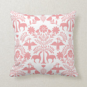 Coussin Otomi Écran noir blanc et blanc clair à lancer d