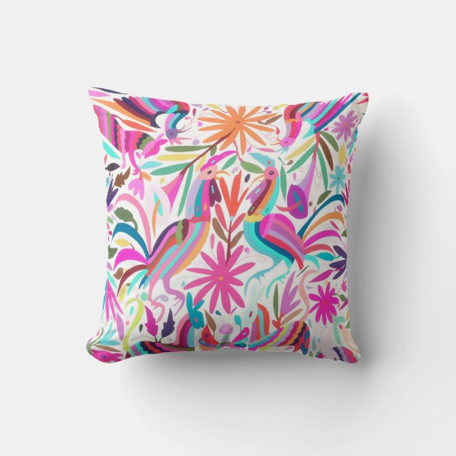 Coussin Otomi, rose/orchidée/aqua (Recto)