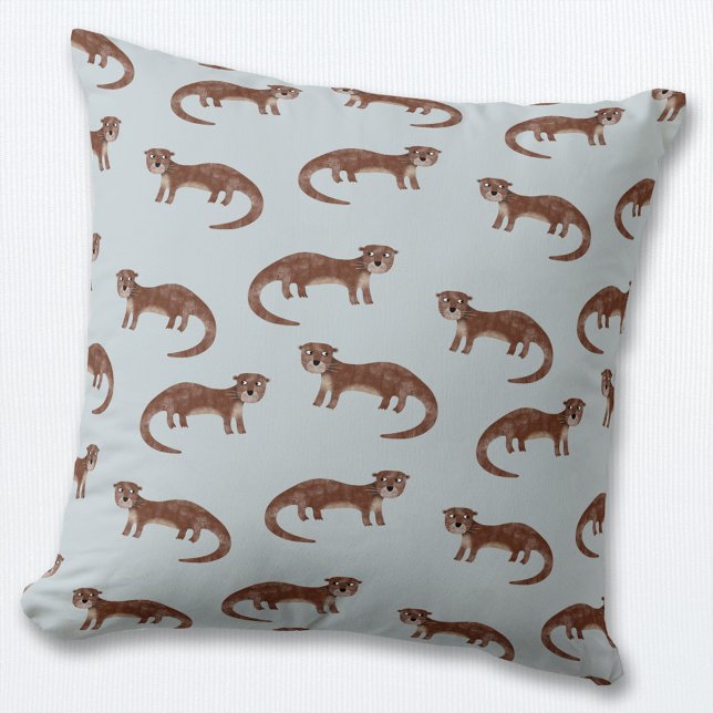 Coussin Otter (Cute otter pattern throw pillow)