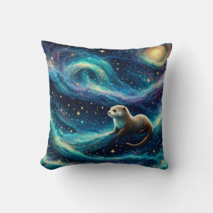 Coussin Otter dans un océan étoilé