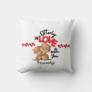 Coussin Otterly in Love with You ! - Bonne Saint Valentin