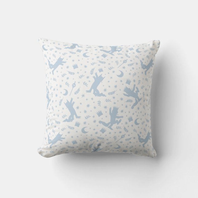 Coussin Où sont les choses sauvages Fleur Bleu (Recto)