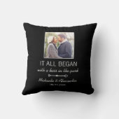 Coussin Où tout a commencé Photo de couple personnalisée (Verso)