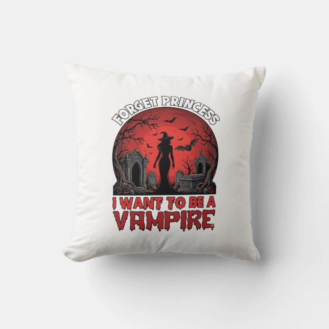 Coussin Oublier Princesse Veut être Vampire Halloween_1 (Recto)