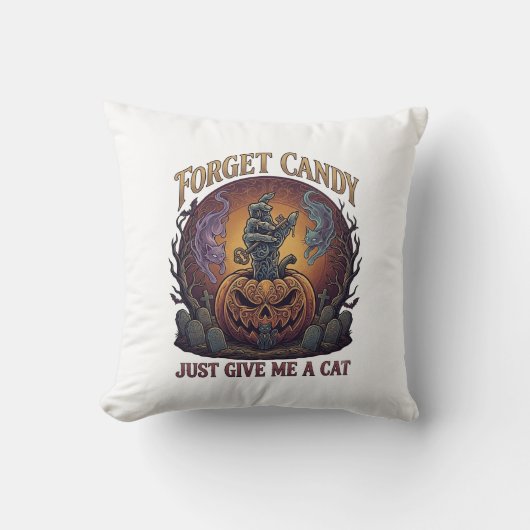 Coussin Oubliez les bonbons, donnez-moi simplement un chat (Recto)