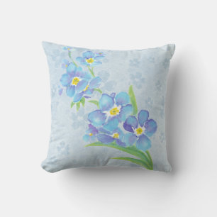 Coussin Oubliez-moi pas Custom Watercolor Garden Flower