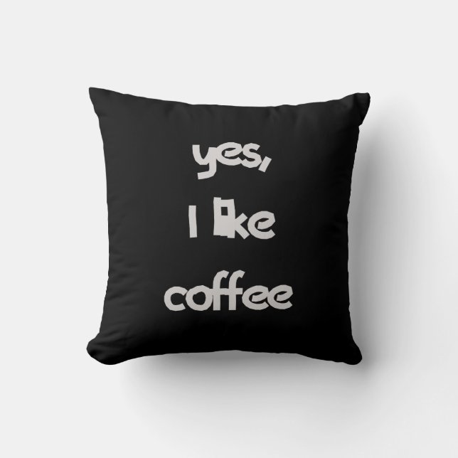 Coussin Oui, j'aime le café (Recto)