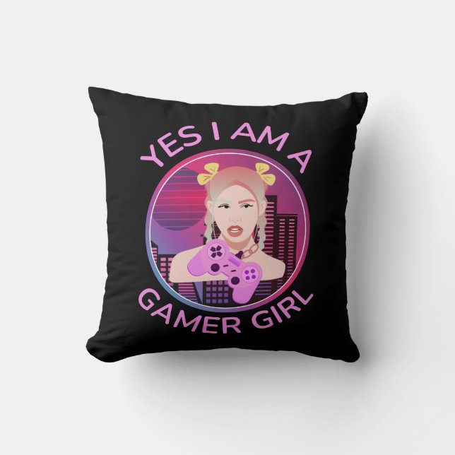 COUSSIN OUI JE SUIS UNE FILLE JOUEUSE (Recto)