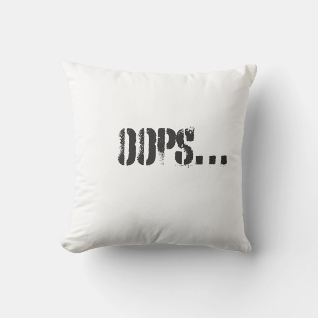 Coussin Oups… T-shirt minimaliste drôle (Recto)