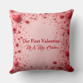 Coussin Our First Valentine Mr & Mrs Romantic Hearts (Verso)