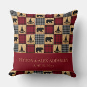 Coussin Ours à carreaux de buffle rustique Anniversaire de (Recto)