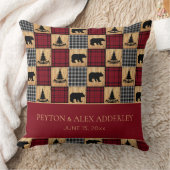 Coussin Ours à carreaux de buffle rustique pour anniversai (Couverture)