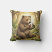 Coussin Ours adorable et ami fourmi Animaux de la forêt (Recto)