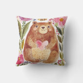 Coussin Ours aux fleurs et une abeille (Verso)