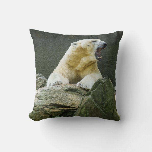 Coussin Ours blanc - fâché (Recto)