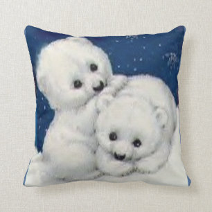 Coussin Ours blanc mignon CUB