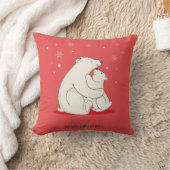 Coussin Ours blancs de Noël rouge mignon (Couverture)