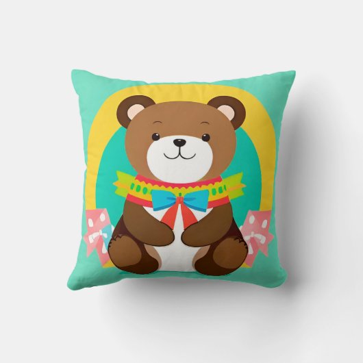 Coussin Ours caricature mignon (Verso)