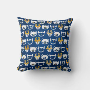Coussin Ours, cerfs et hibou